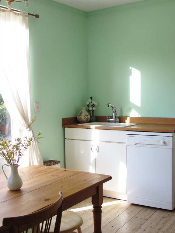 refreshing mint green kitchen