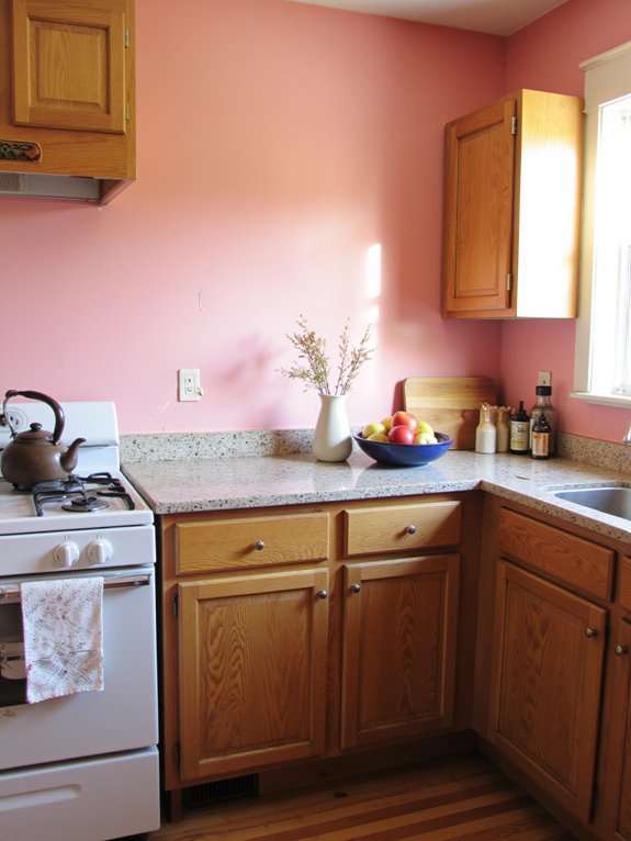 romantic blush pink kitchen