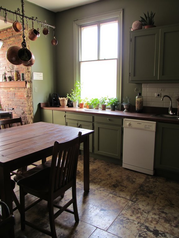 rustic charm with olive green