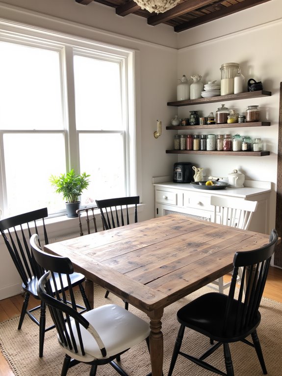 rustic dining table warmth