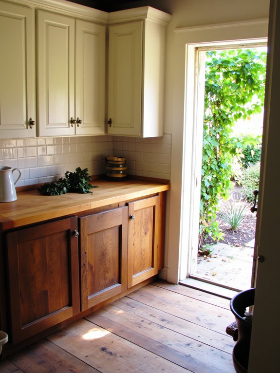 rustic two tone cabinetry charm