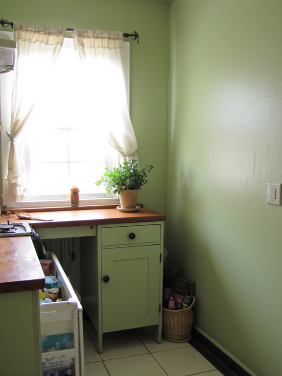 sage green kitchen transformation