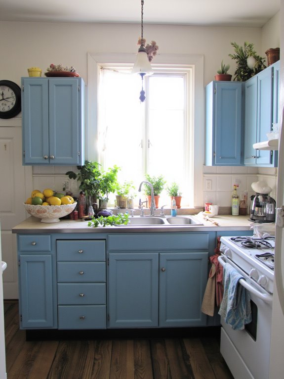 serene blue kitchen ambiance