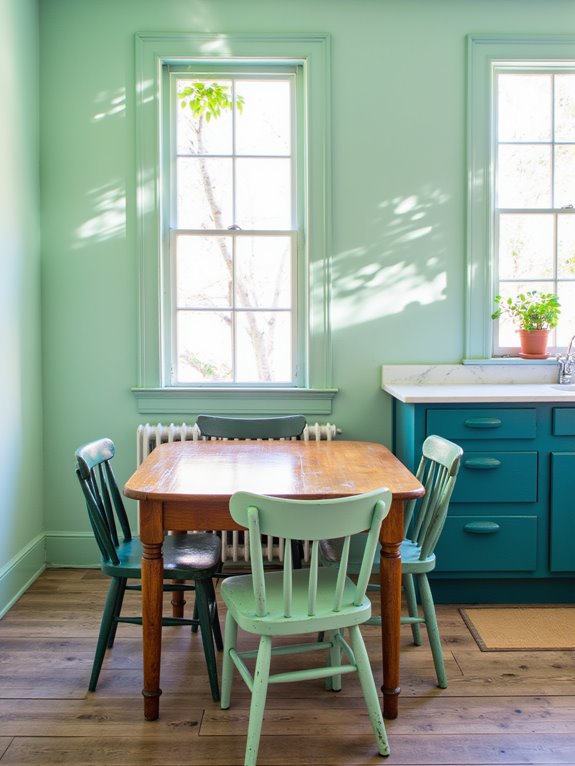 serene kitchen with cool colors