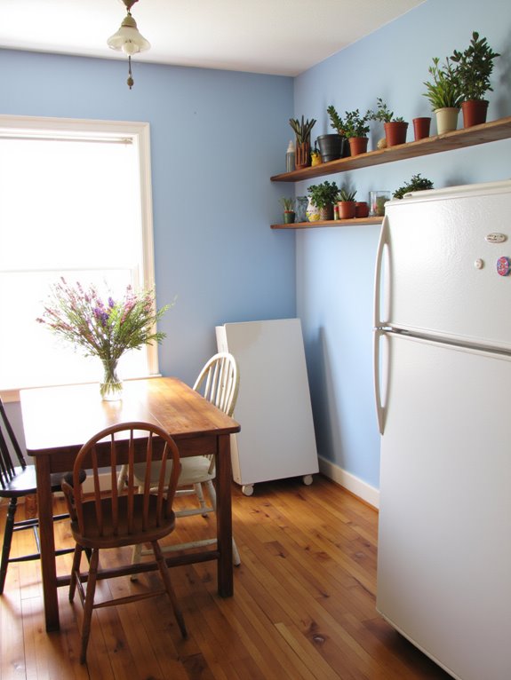 serene sky blue kitchen