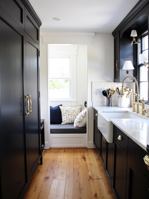 sleek black cabinets elegance