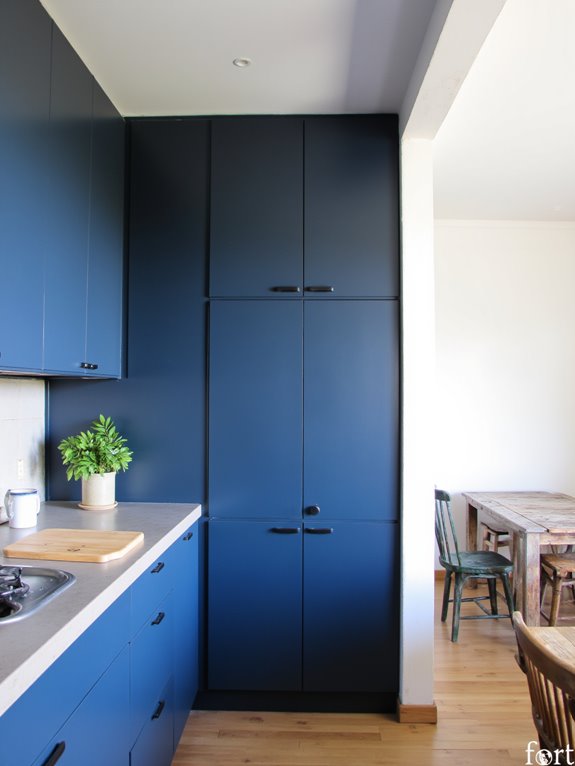 sleek blue cabinet elegance