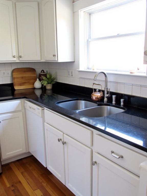 sleek modern black quartz