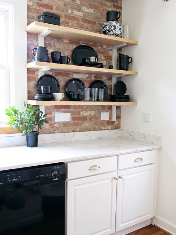 sleek modern dishware display