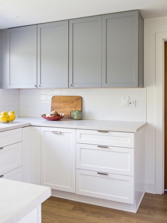 sleek two tone cabinet elegance