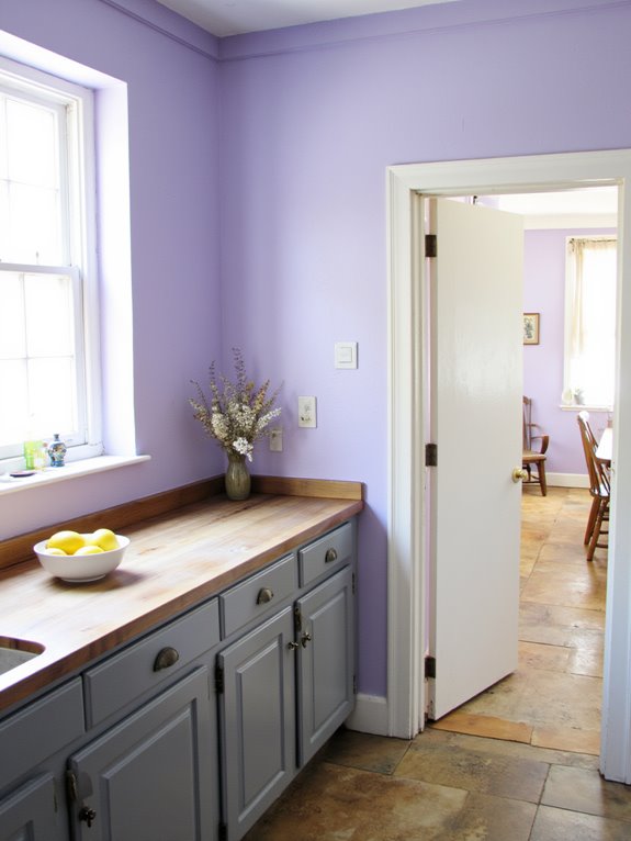 soft lavender kitchen elegance