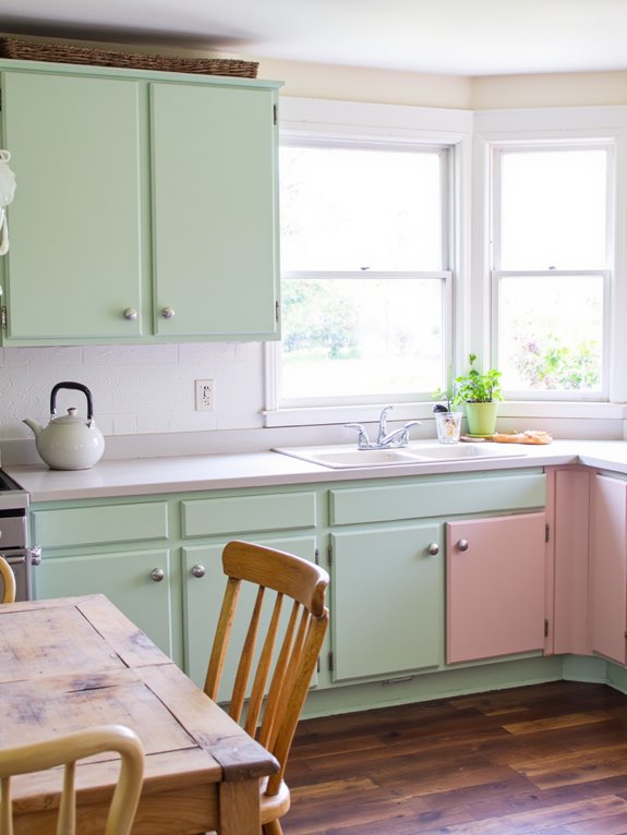 soft pastel cabinet colors