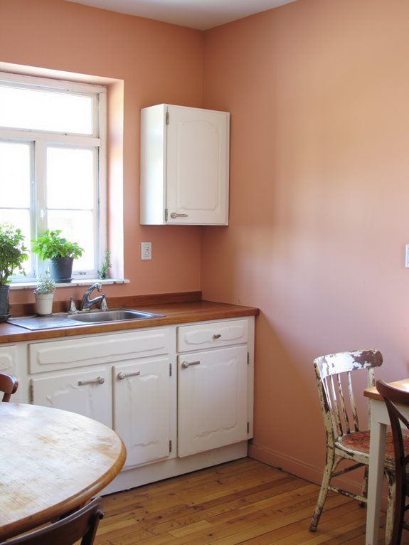 soft peach kitchen warmth