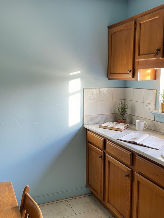 soothing pale blue ambiance