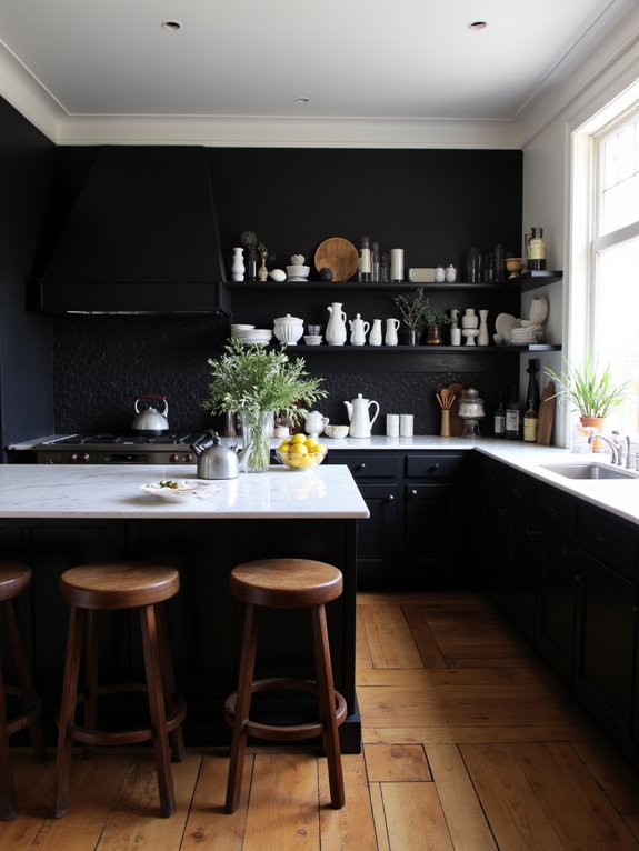 sophisticated black kitchen elegance