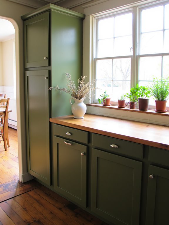 sophisticated calming kitchen color