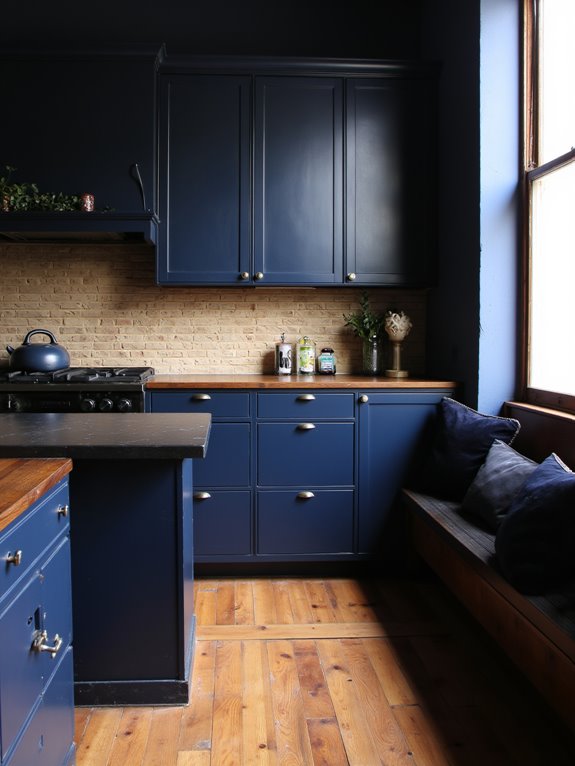 sophisticated dark kitchen tones