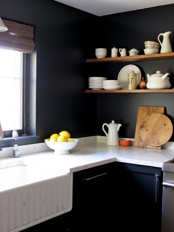 sophisticated deep charcoal kitchen