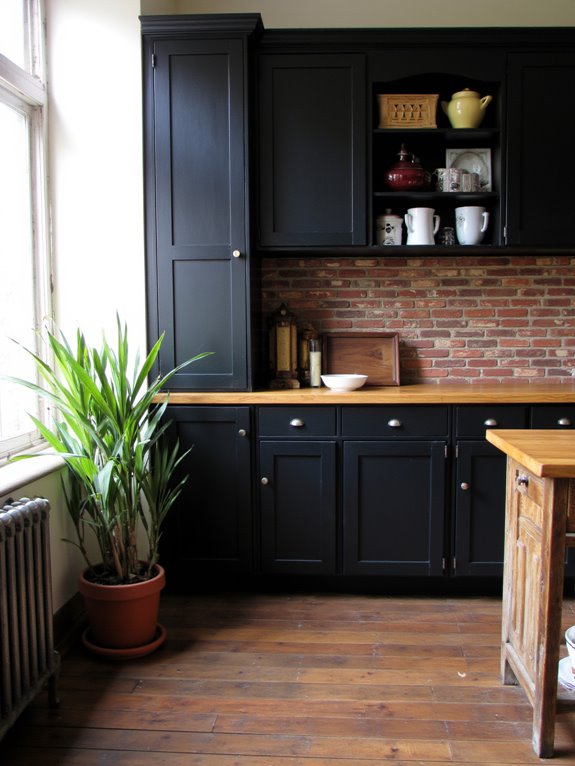 sophisticated rich charcoal cabinetry