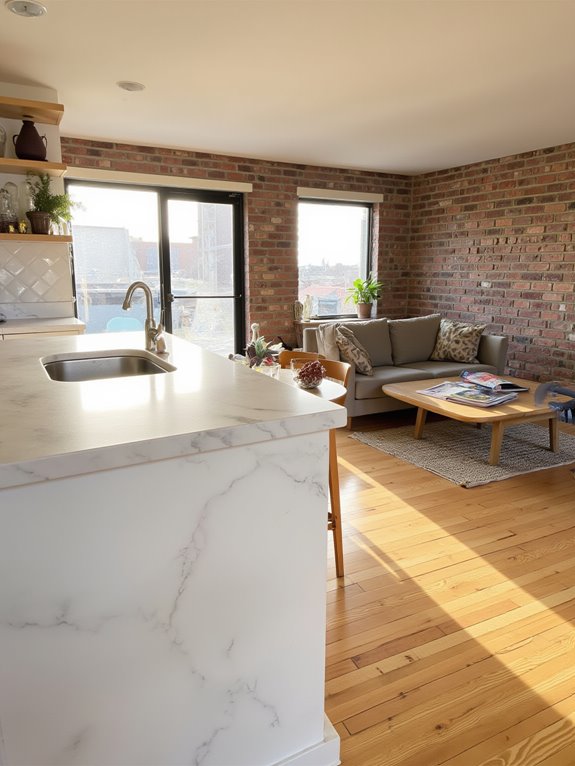 spacious inviting kitchen layout