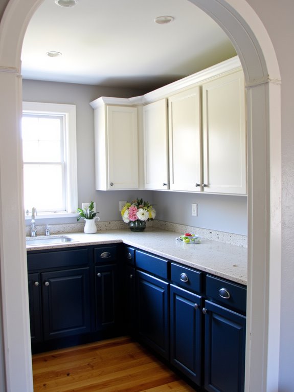 striking visual contrast cabinets