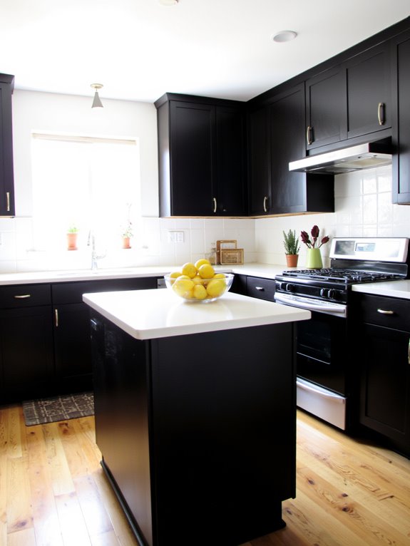 stunning contrast enhances kitchen