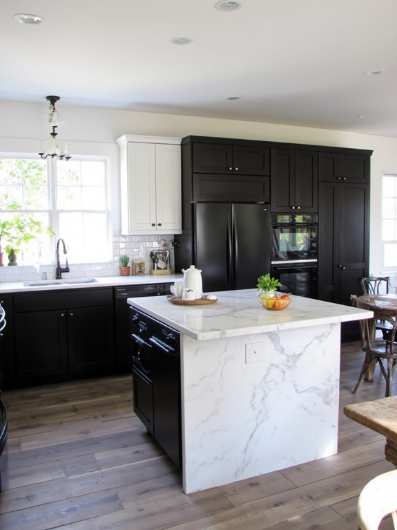 stylish black and white appliances