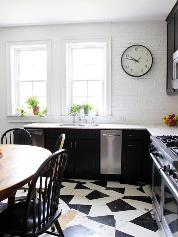 stylish black and white clock