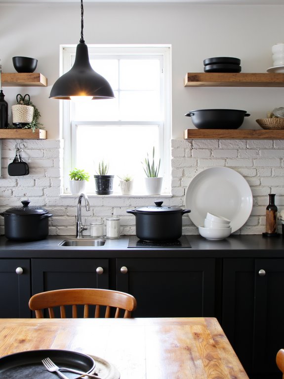 stylish black and white cookware