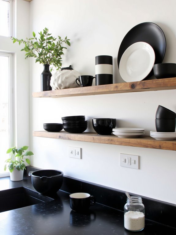 stylish black and white dishware