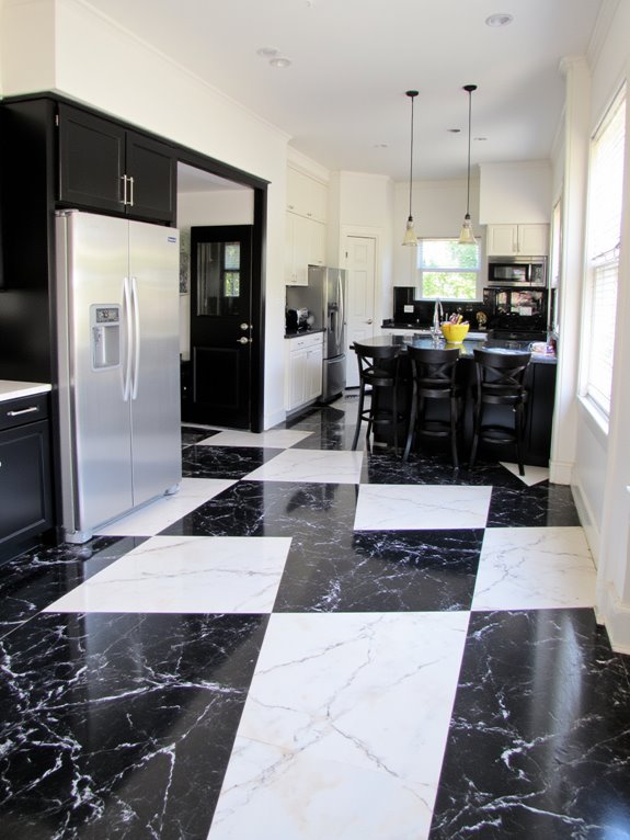 stylish black and white flooring