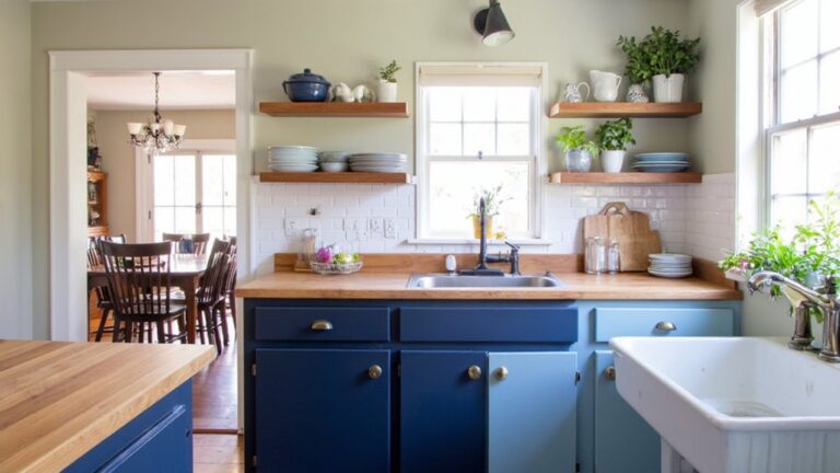 stylish blue kitchen cabinets