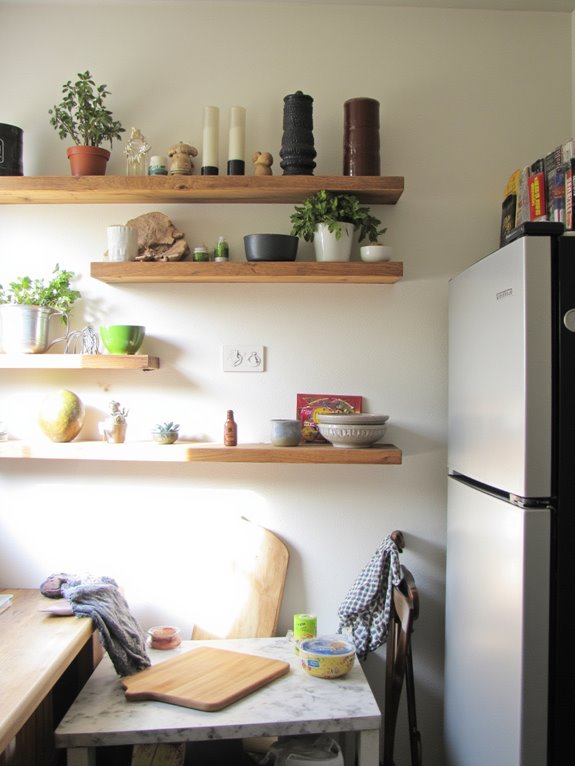 stylish floating kitchen shelves