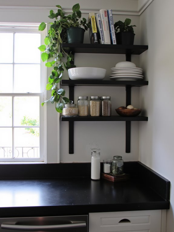 stylish functional black shelving