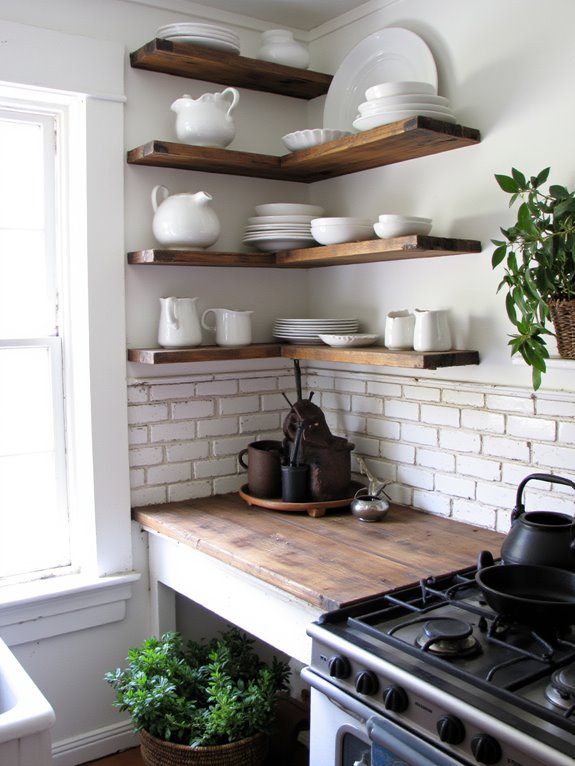 stylish functional open shelving