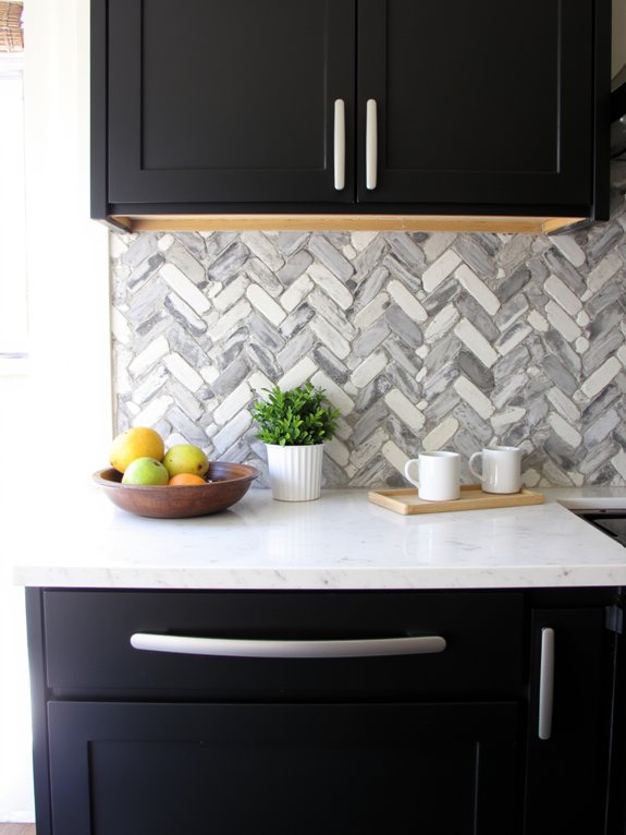 stylish grey and white backsplashes