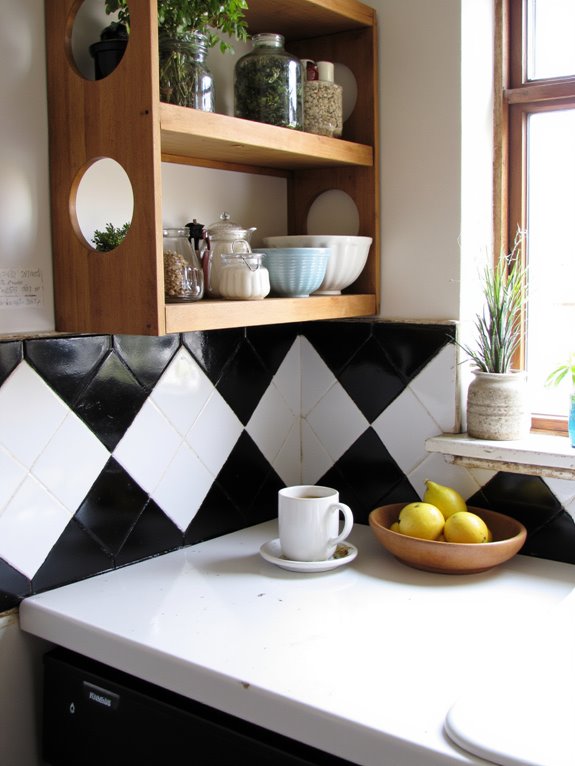 stylish open shelving backdrop