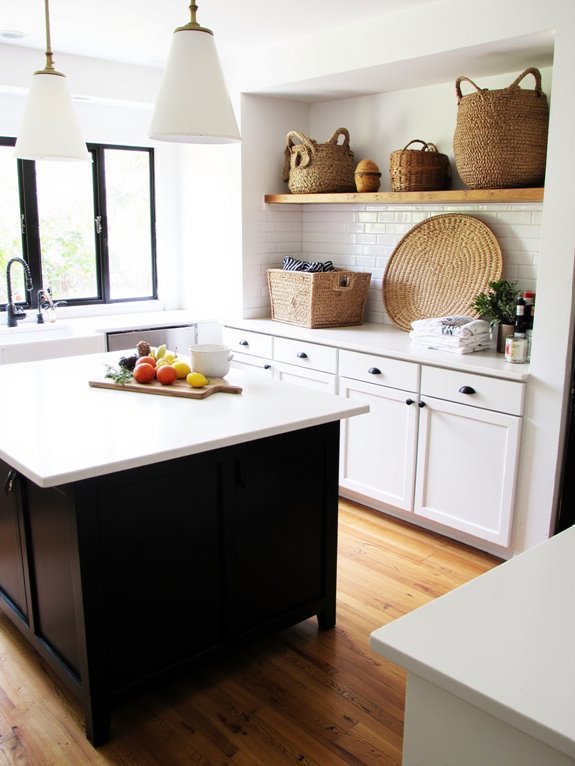 stylish storage with woven baskets