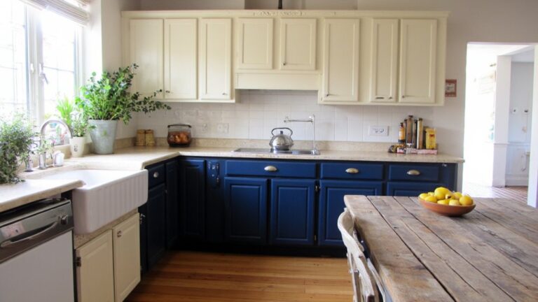 stylish two tone kitchen cabinets
