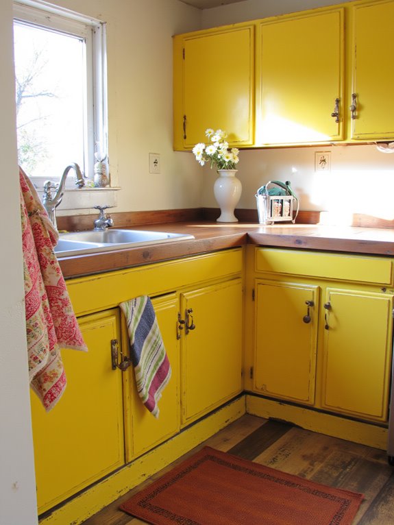 sunny yellow kitchen cabinets