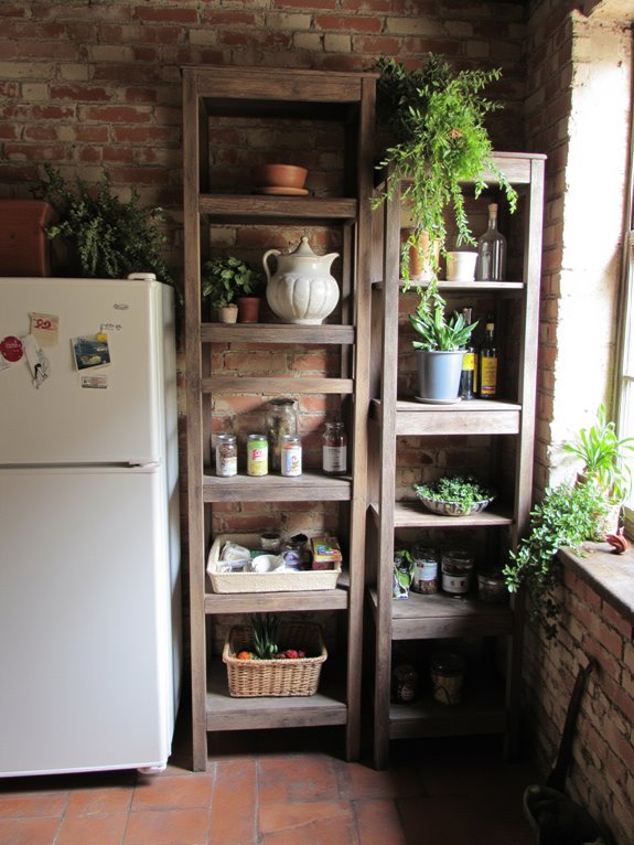 tall shelves enhance storage