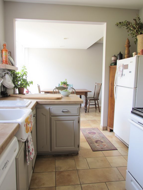 taupe cabinets enhance aesthetics