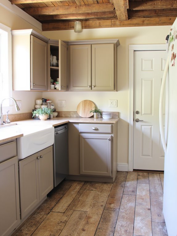 taupe cabinets hardware selection