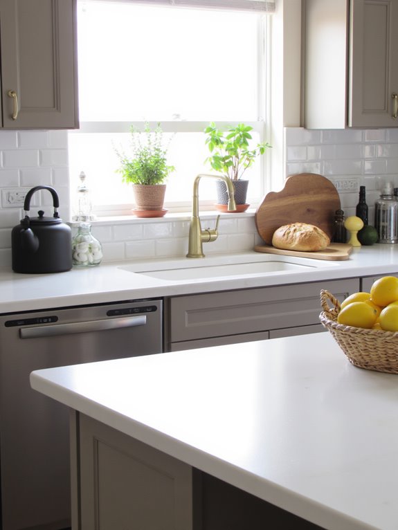 taupe kitchen accessories styling