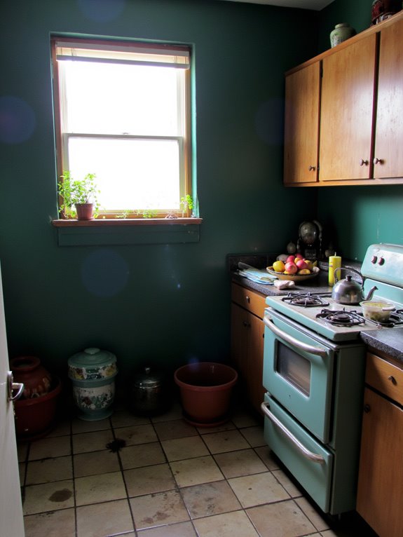 teal green energizes kitchens