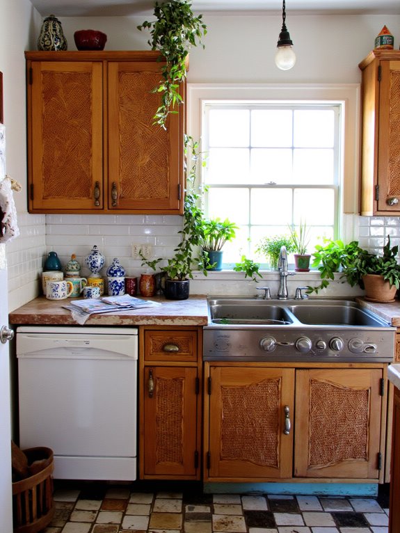 textured finishes enhance cabinets