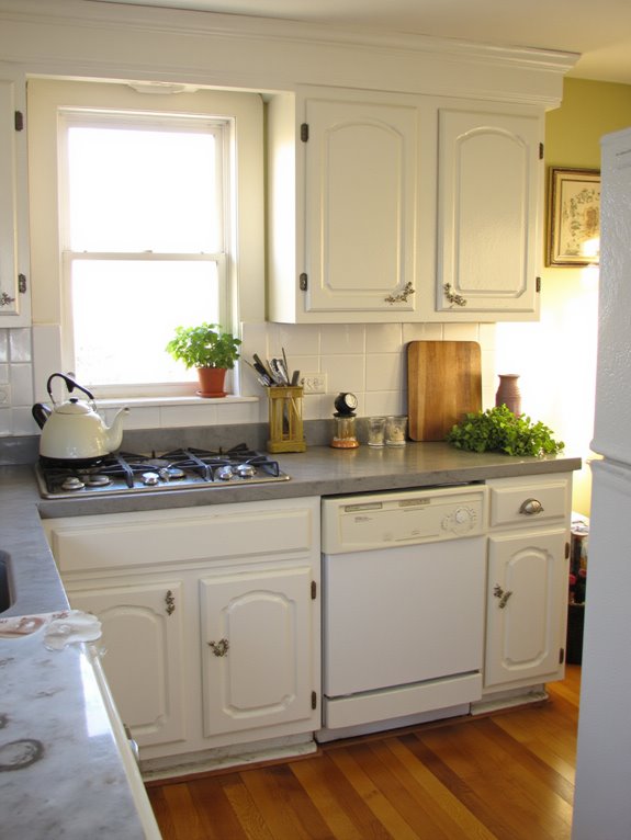 textured white cabinet appeal