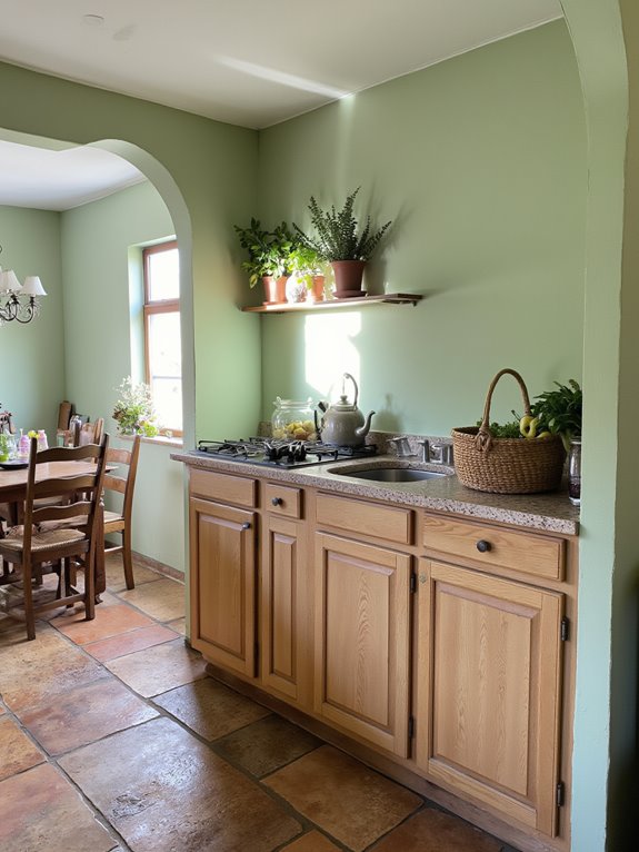 tranquil kitchen with sage