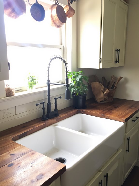 trendy farmhouse sink installation