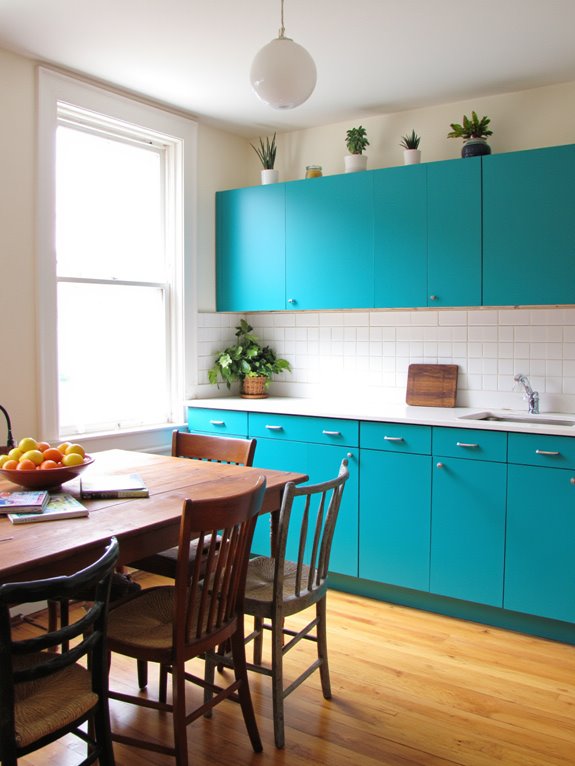 turquoise kitchen transformation idea
